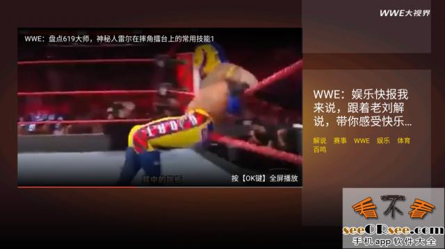 一款专为观看WWE（摔角）赛事而开发的电视TV端软件